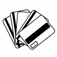 Flat Glossy credit cards fanned out concept as Close up pan across glossy credit cards fanned out on a plain light surface Cards shimmer under soft lighting Camera pulls back to Square Square vector
