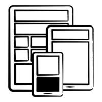 Flat Glossy digital devices showing results concept as Close up of glossy smartphones and tablets displaying live election results Camera pans across multiple screens Copy space Square Square vector