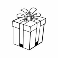 Flat Glossy Gift Box with Ribbon concept as A glossy gift box with a shiny ribbon sits elegantly on a plain white background with ample copy space above The camera captures a slig Square Square vector