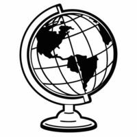 Flat Glossy Globe with Copy Space concept as A glossy globe positioned on a plain white background leaving significant copy space to the left The camera captures a side angle emph Square Set 2 Square vector