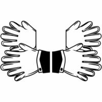 Flat Glossy Hands Reaching Out with Copy Space concept as Glossy hands reaching out towards each other on a plain white background leaving significant copy space to the right The Square Square vector