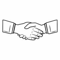 Flat Glossy Hands Shaking with Copy Space concept as Two glossy hands shaking set against a plain white background leaving significant copy space to the left The camera captures a Square Set 2 Square vector