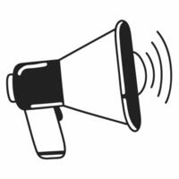 Flat Glossy megaphone with policy sound waves concept as Close up of a shiny megaphone emitting visible sound waves representing policy announcements Camera follows the expanding Square Square vector