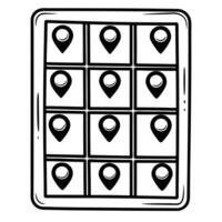 Flat Glossy map with glowing hotspots concept as Shiny simplified map with glowing points representing polling locations Camera zooms in on individual hotspots Clear copy space f Square Square vector