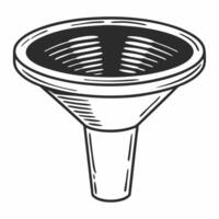 Flat Glossy prediction funnel with integrity filter concept as Wide shot of a glossy funnel representing the prediction process with an integrity filter in the middle Camera slowl Square Square vector