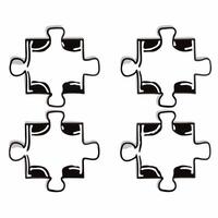 Flat Glossy policy puzzle pieces concept as Close up of glossy puzzle pieces forming a partial policy document Camera slowly tracks along the edge where pieces are missing Wide c Square Set 2 Square vector