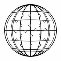 Flat Glossy puzzle globe with ESG piece missing concept as Close up of a glossy puzzle globe with one piece missing shaped like the ESG logo Camera pulls back to show diverse hand Square Square vector