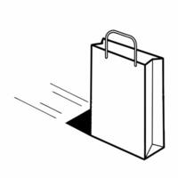 Flat Glossy Shopping Bag with Copy Space concept as A glossy shopping bag stands upright on a plain white background leaving ample copy space on the right The camera captures a st Square Square vector