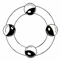 Flat Glossy spheres orbiting sustainable development goals concept as Tracking shot of glossy spheres orbiting around a central point each representing a sustainable development go Square Square vector