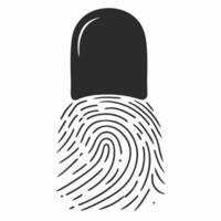 Flat Glossy white fingerprint concept as Close up of a glossy white fingerprint on a reflective surface Camera slowly traces the fingerprints unique pattern emphasizing individual Square Square vector