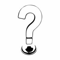 Flat Glossy white question mark concept as Medium shot of a glossy white question mark on a reflective surface Camera slowly circles the question mark suggesting curiosity and sel Square Square vector