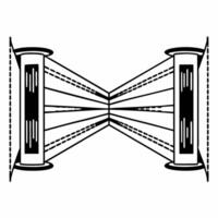 Flat Glowing community support pillars concept as Panning shot of holographic pillars representing different aspects of community support each emitting a beam of light that converg Square Square vector