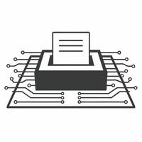 Flat Glowing ballot box on digital circuit concept as Medium shot of a luminous ballot box sitting atop a stylized digital circuit board Camera slowly zooms out to reveal the intr Square Square vector