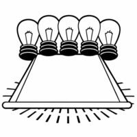 Flat Glowing negotiation table with sprouting ideas concept as Dolly shot of an abstract glowing negotiation table As business figures discuss idea bulbs sprout and grow into a di Square Square vector