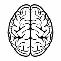 Flat Holographic brain with glowing white neurons concept as Close up of a holographic brain with pulsing white neurons Camera slowly rotates around the brain revealing intricate Square Square vector