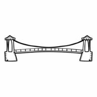 Flat Holographic bridge connecting profit and planet concept as Tracking shot of a holographic bridge stretching between two floating islands one representing profit skyscrapers Square Square vector