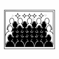 Flat Holographic campaign rally crowd concept as Medium shot of a holographic crowd at a campaign rally with enthusiasm meters floating above Camera moves through the crowd highli Square Set 2 Square vector