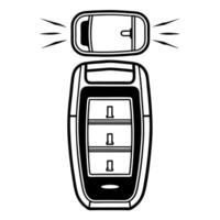 Flat Holographic electric car key with floating battery icon concept as Pan shot of a holographic electric car key on a white surface A holographic battery icon with charging anim Square Square vector