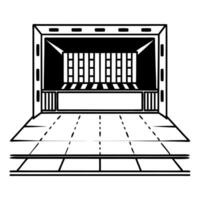 Flat Holographic factory transforming into green oasis concept as Tracking shot of a holographic industrial factory morphing into a lush green landscape Glowing particles represen Square Square vector