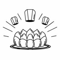 Flat Holographic Loy Krathong with Glowing Lanterns concept as Capture a glowing holographic Loy Krathong floating on water surrounded by shimmering lanterns The camera slowly pan Square Set 23 Square vector
