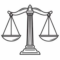 Flat Holographic policy scales balancing issues concept as Wide shot of holographic scales balancing various policy issues represented by glowing icons Camera slowly zooms out to Square Square vector