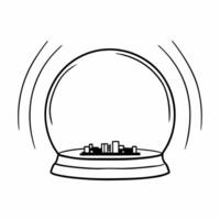 Flat Holographic policy simulator concept as Macro view of a miniature city within a holographic bubble simulating policy outcomes Camera rotates around the bubble revealing diffe Square Square vector