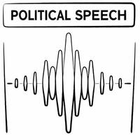 Flat Holographic political speech analysis concept as Medium shot of a holographic waveform representing political speech with glowing keywords highlighted Camera moves along the Square Square vector