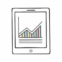 Flat Holographic Sales Graph on Device Screen concept as A close up of a device screen displaying a holographic sales graph trending upwards The camera zooms in to highlight the v Square Square vector