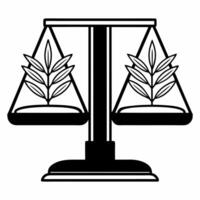 Flat Holographic scales balancing plant and coin concept as Panning shot of holographic scales with a growing plant on one side and a coin on the other perfectly balanced Camera m Square Square vector