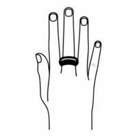 Flat Holographic smart ring with floating notification icons concept as Close up tracking shot of a holographic smart ring on a white finger Holographic notification icons orbit a Square Square vector