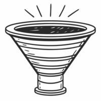 Flat Holographic sustainable innovation funnel concept as Close up of a holographic funnel with various ideas and concepts flowing in at the top As they move through the funnel th Square Square vector