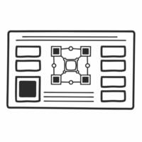 Flat Holographic voter ID with integrity blockchain concept as Wide shot of a holographic voter ID card with a visible blockchain structure representing integrity Camera zooms in Square Square vector