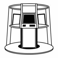 Flat Holographic voter registration kiosk concept as Medium shot of a futuristic holographic voter registration kiosk with a person interacting with the floating interface The kio Square Square vector