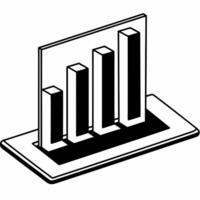 Flat Holographic voter turnout graph concept as Wide shot of a large holographic bar graph showing increasing voter turnout percentages The graph rises from a sleek surface with g Square Square vector