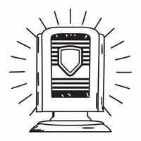 Flat Holographic voting booth with privacy shield concept as Close up of a futuristic holographic voting booth with a glowing privacy shield Camera pans around the booth emphasizi Square Square vector
