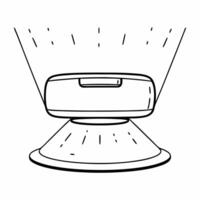 Flat Holographic VR headset with floating elements concept as A VR headset with floating holographic elements glowing softly with ambient light isolated on a clean white background Square Square vector