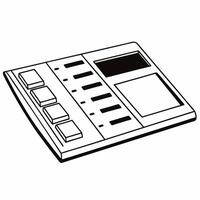 Flat Holographic voting machine interface concept as Close up of a futuristic holographic voting machine interface with glowing buttons and screens Camera pans across the interfac Square Square vector