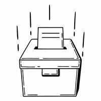 Flat Illuminated ballot box in bokeh forest concept as Close up of a glowing ballot box in a forest of soft out of focus lights Camera slowly pans around the box revealing intrica Square Square vector