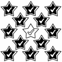 Flat Integrity checkmark constellation concept as Cartoon style checkmark icons forming star like constellations in a seamless pattern Camera slowly moves through the constellatio Square Square vector
