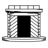 Flat Integrity firewall podium for elections concept as Medium shot of a podium designed like a firewall structure protecting election data and processes Camera pans across the po Square Square vector