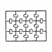 Flat Integrity puzzle with floating poll pieces concept as Close up of a partially completed puzzle representing election integrity with pieces shaped like poll results floating in Square Square vector