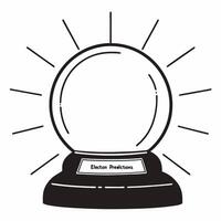 Flat Integrity secured prediction crystal ball concept as Close up of a holographic crystal ball showing election predictions encased in an integrity securing framework Camera slo Square Square vector