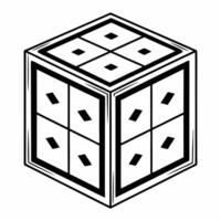 Flat Integrity sealed predictive algorithm cube concept as Close up of a holographic cube containing a visible predictive algorithm sealed with integrity markers Camera rotates ar Square Square vector