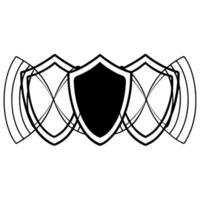 Flat Integrity shield force field concept as Illustration of overlapping shield icons creating a force field effect for election integrity Camera moves through the force field rev Square Square vector