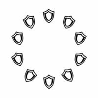 Flat Integrity shield constellation concept as of integrity shield icons forming a constellation pattern Camera slowly pans across the constellation revealing interconnecte Square Square vector