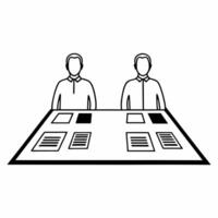Flat International observers monitoring election integrity concept as Medium shot of international election observers intently monitoring polling stations and data centers Camera Square Square vector
