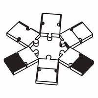 Flat Jigsaw map of voting districts concept as illustration of a jigsaw puzzle forming a map of voting districts or constituencies Some pieces are separated to show redistr Square Square vector