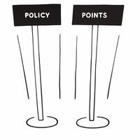 Flat Levitating campaign signs with policy word clouds concept as Medium shot of campaign signs levitating at different heights each surrounded by a word cloud of policy points Ca Square Square vector