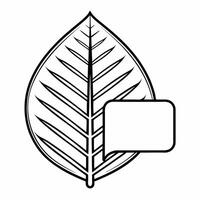 Flat Leaf and Chat Bubble Icon concept as A graphic combining a leaf and a chat bubble symbolizing environmental discussions in ESG negotiations Isolated on a white backgro Square Square vector