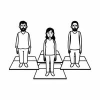 Flat Laughter yoga in the park concept as Medium shot of people engaged in spontaneous laughter yoga Camera pans across faces transitioning from forced to genuine laughter Highli Square Square vector